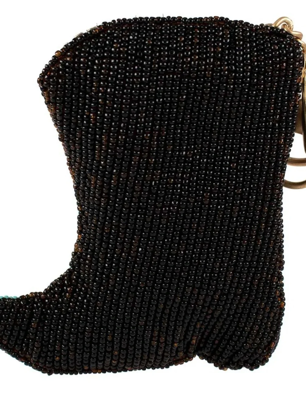 Mary Frances Kickin Around Turquoise Hand Beaded Cowboy Boot Key Fab Card Holde